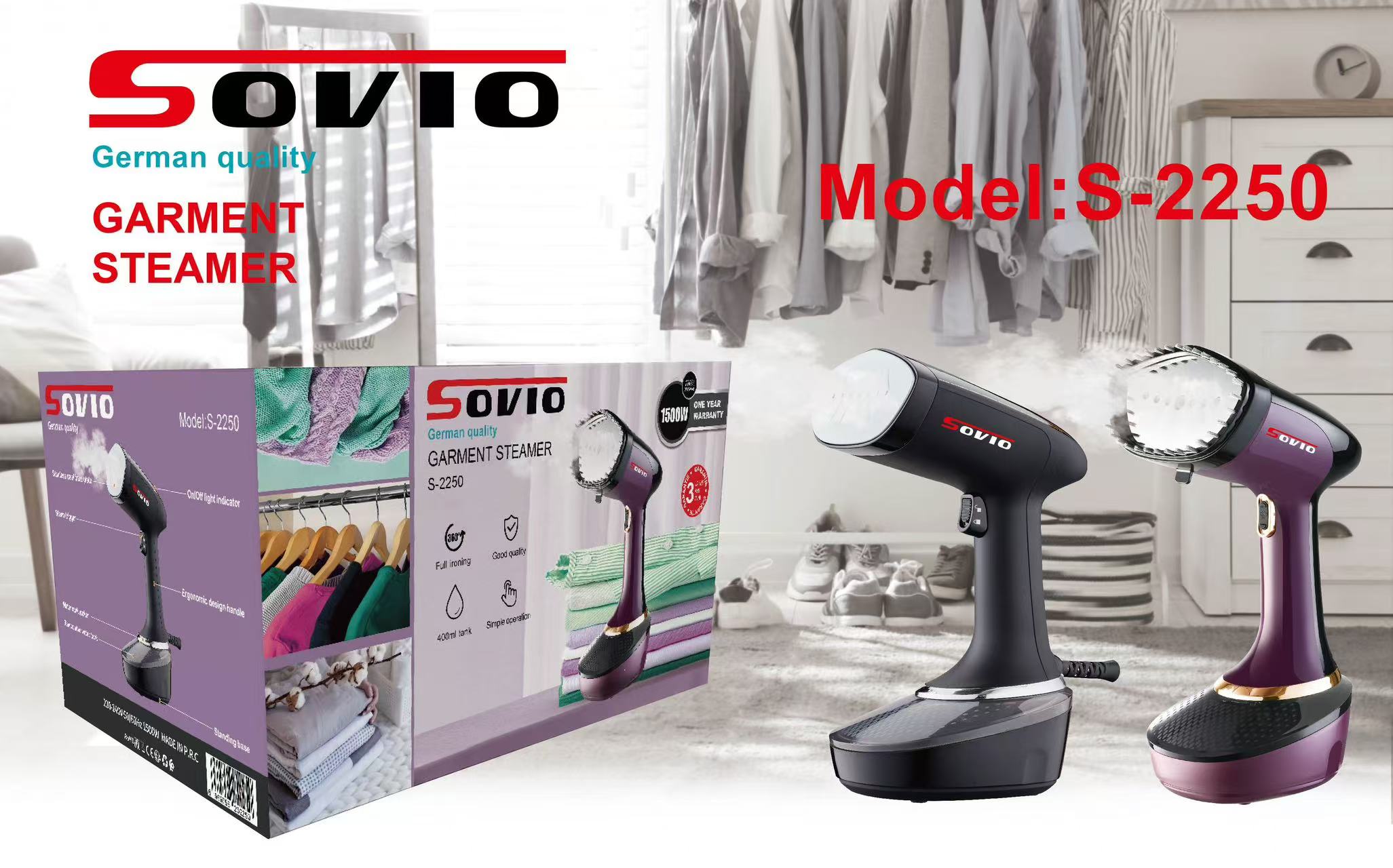 SOVIO Steam Brush S-2250 full figure