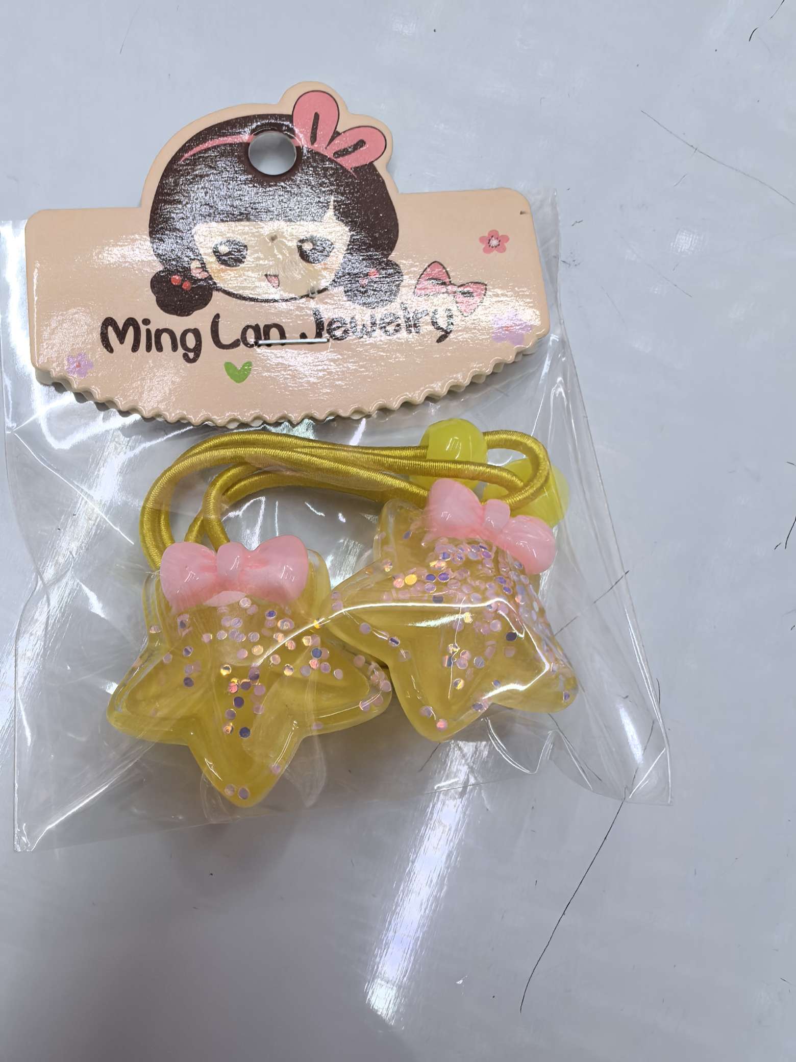 最近流行款星星带着领结金粉树脂茗兰饰品3007B详情图5