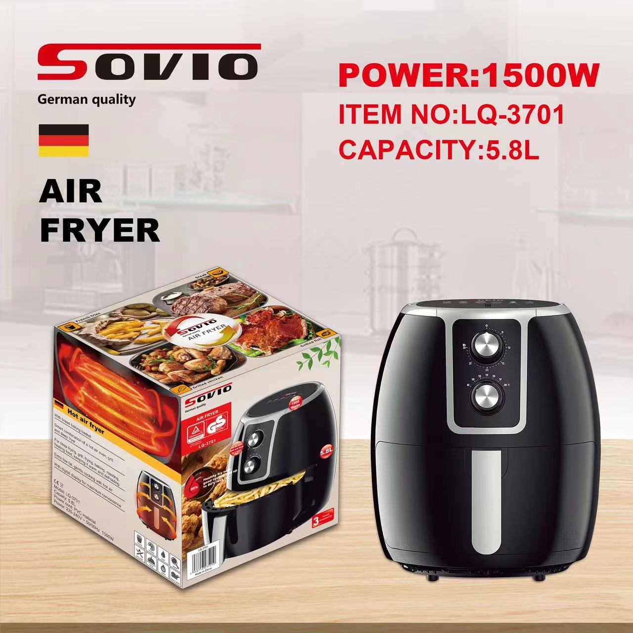 SOVIO Air Fryer Single Pan LQ-3701 details Picture