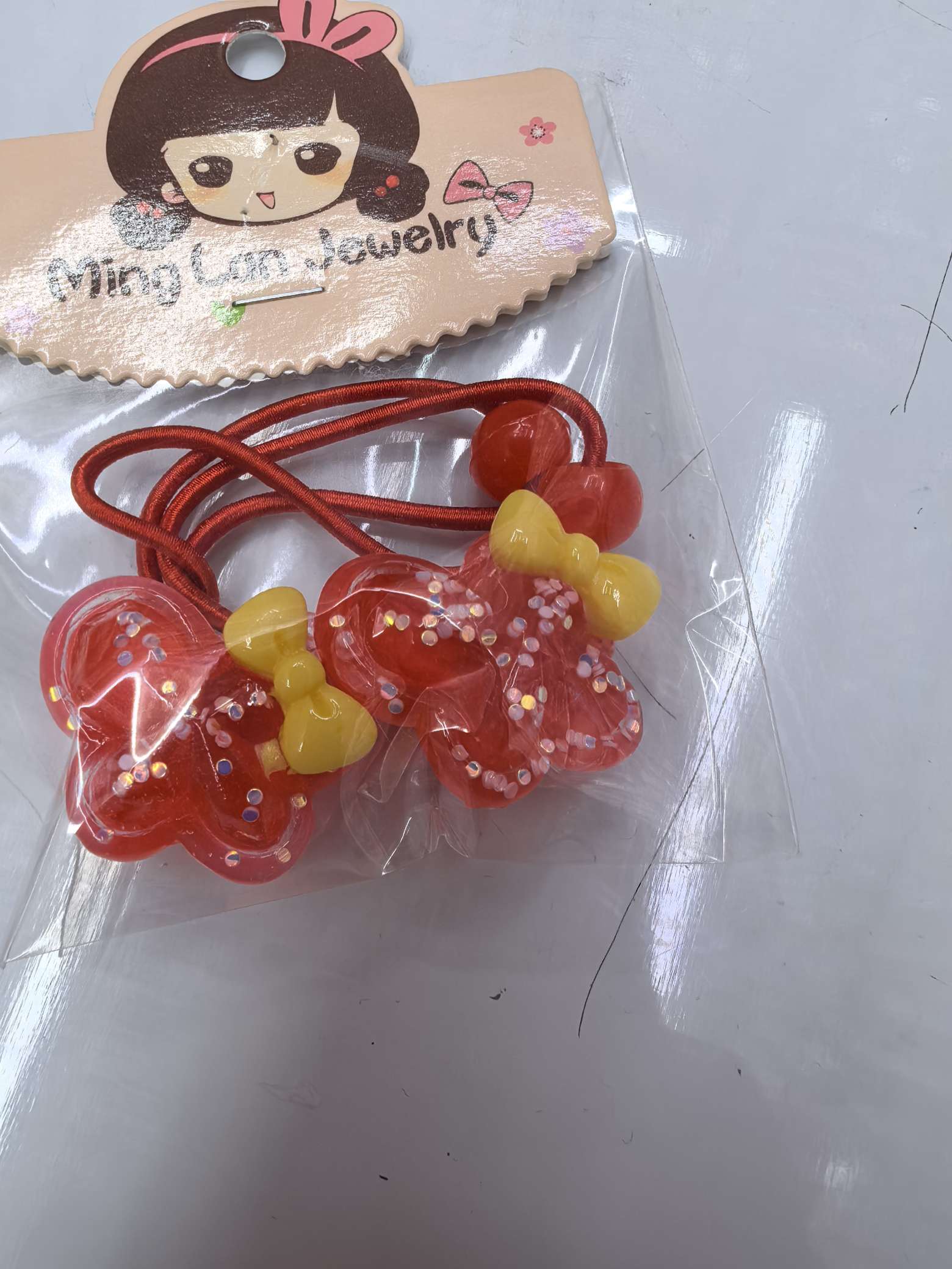 最近流行款蝴蝶金粉树脂带着领结茗兰饰品3007B详情图3