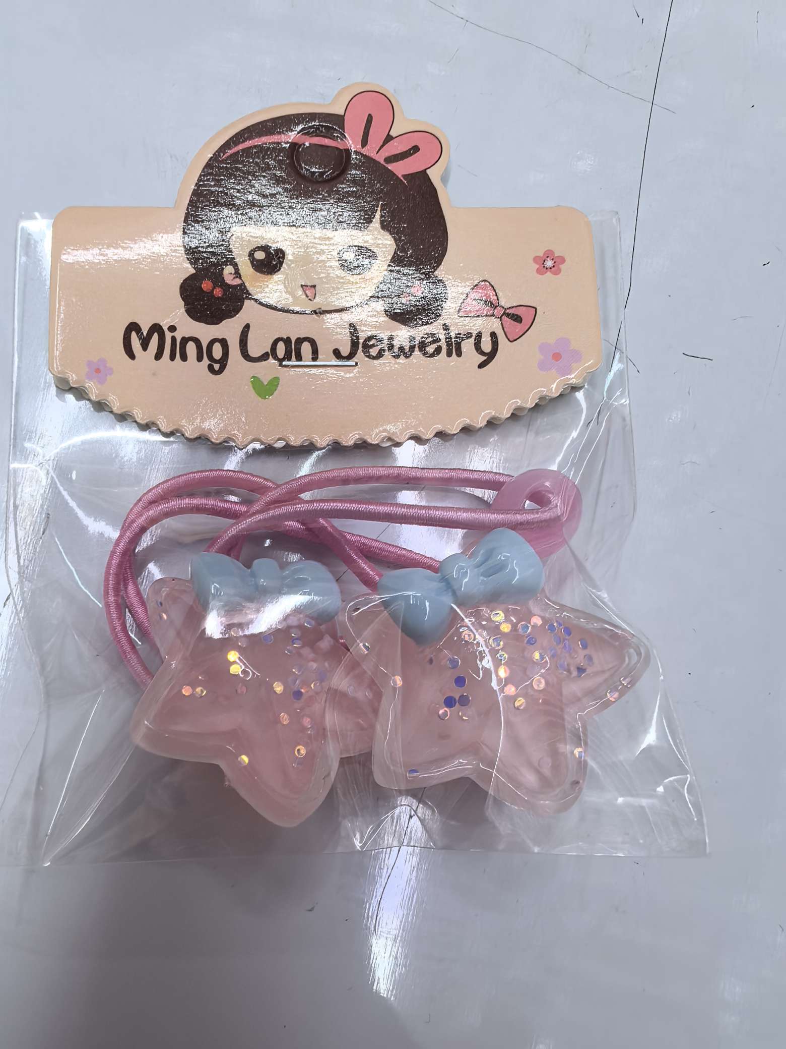 最近流行款星星带着领结金粉树脂茗兰饰品3007B详情图6