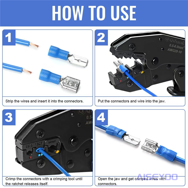 840PCS wire connectors, insulated wire crimping terminals, hybrid butt connectors, cold-pressed bare terminals, box-packed cold-pressed wiring terminals Specification image