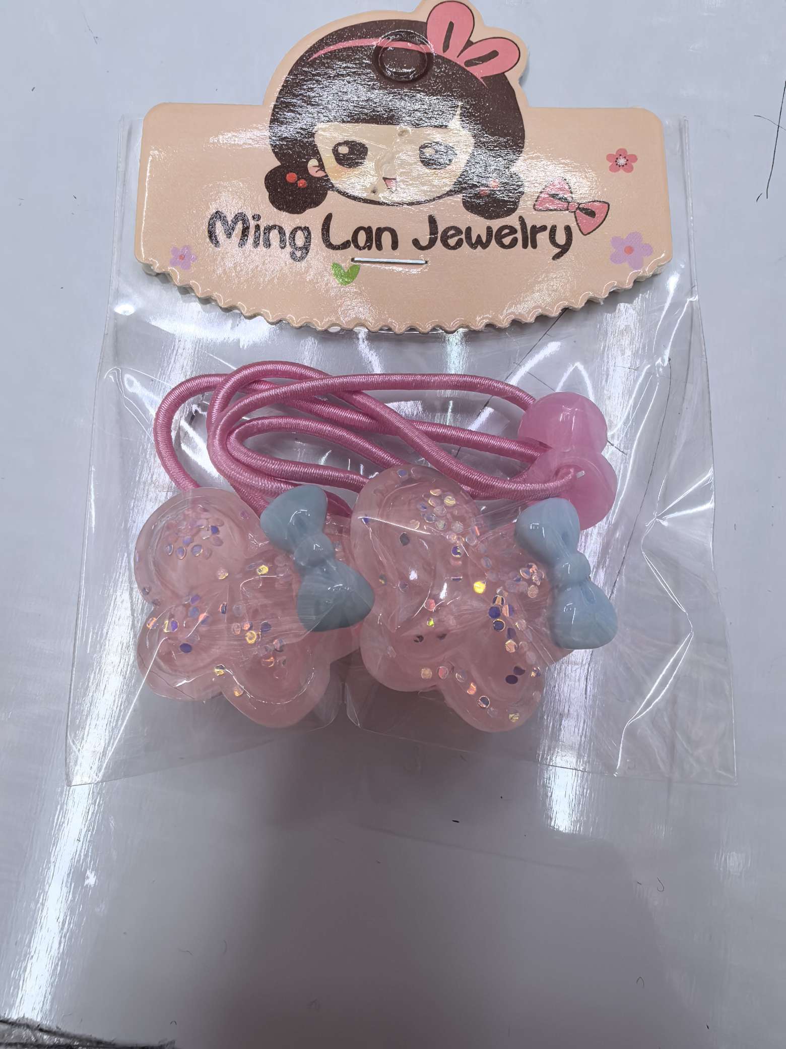 最近流行款蝴蝶金粉树脂带着领结茗兰饰品3007B详情图6