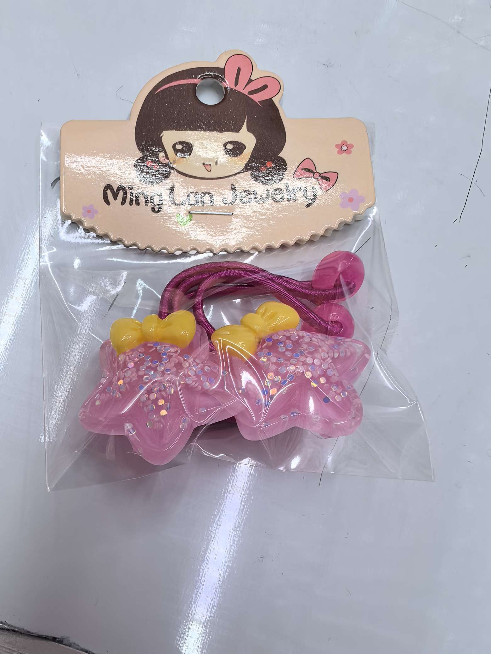 最近流行款星星带着领结金粉树脂茗兰饰品3007B详情图2