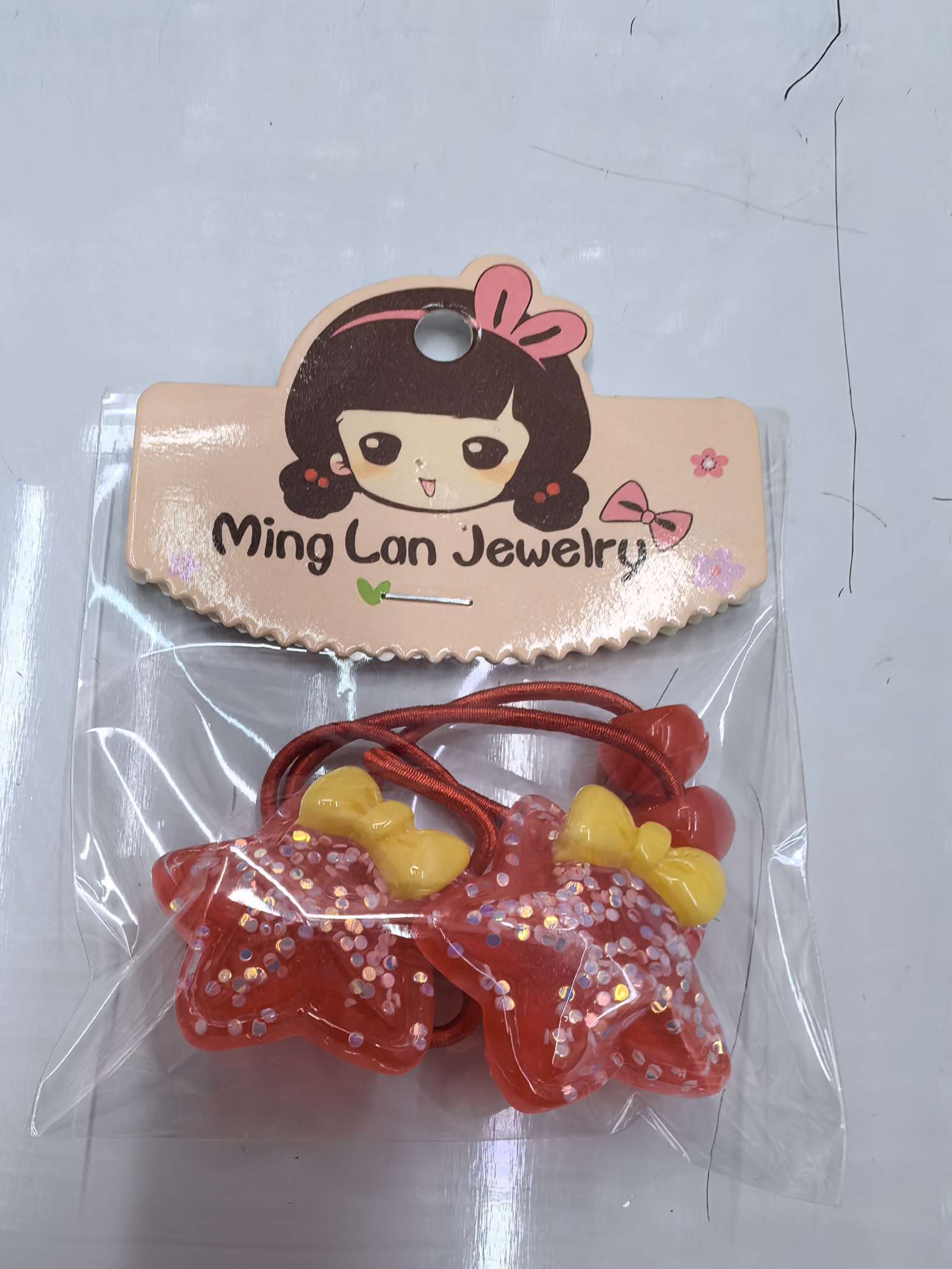 最近流行款星星带着领结金粉树脂茗兰饰品3007B详情图4