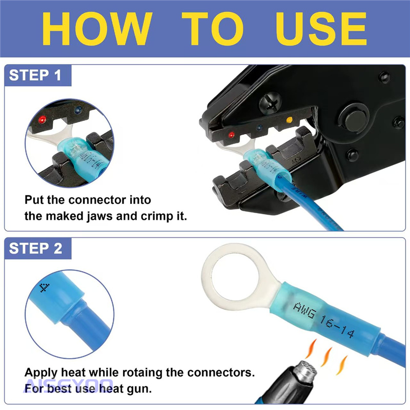 260PCS waterproof heat shrink circular connector, circular terminal tin-plated cold-pressed wiring terminal, O-shaped copper wire nose Application Scenario