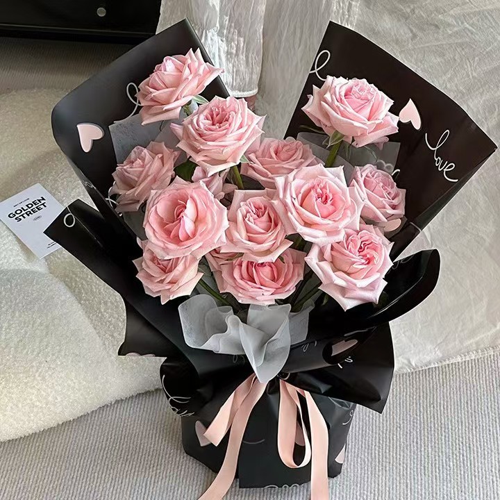 韩素纸霓光纸心恋七夕情人节烫金纸鲜花包装花艺礼盒礼品鲜花店包花纸详情5