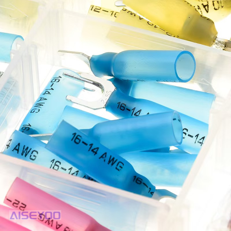 135PCS盒装热收缩防水绝缘快速压接连接器套装 组合盒装防水热缩中接端子 热缩绝缘端子详情图4