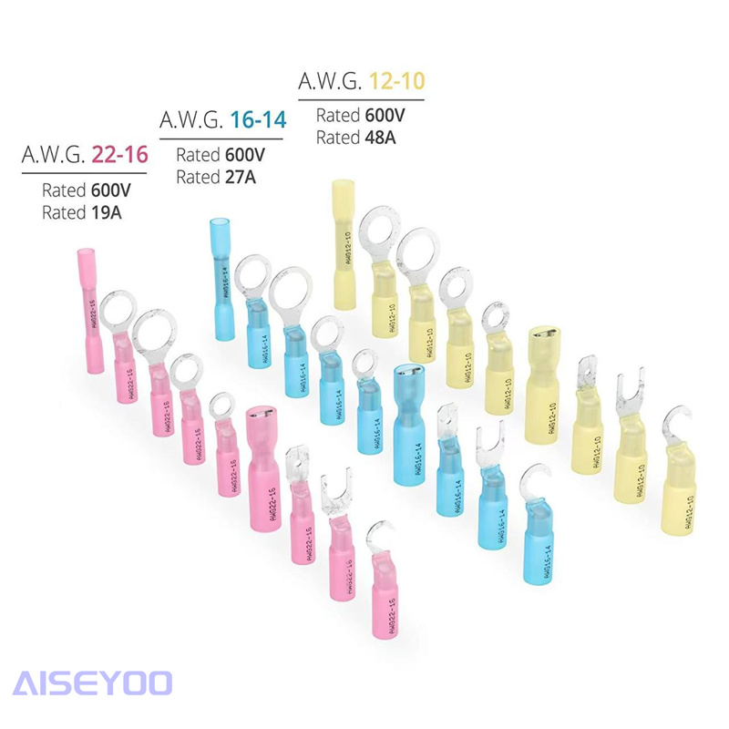 135PCS盒装热收缩防水绝缘快速压接连接器套装 组合盒装防水热缩中接端子 热缩绝缘端子详情图2