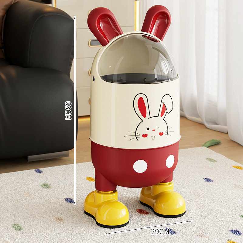J01-7008-1-2 Creative cartoon flip can high appearance level garbage kitchen living room large multi-functional details Picture