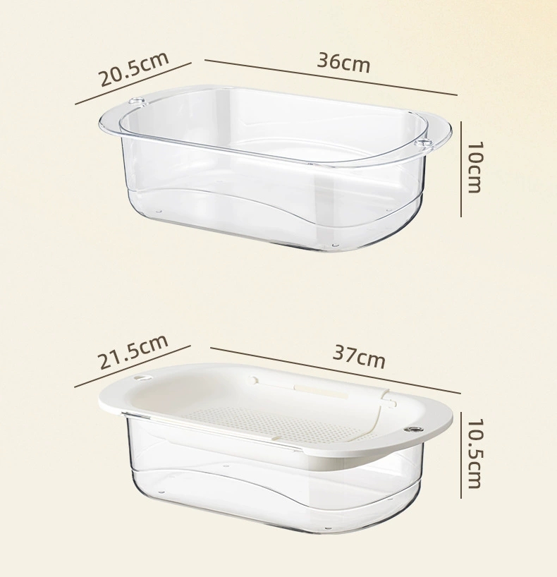 Z91- Double layer drain basket Kitchen vegetable dish tray Dish rack Fruit drain box undefined
