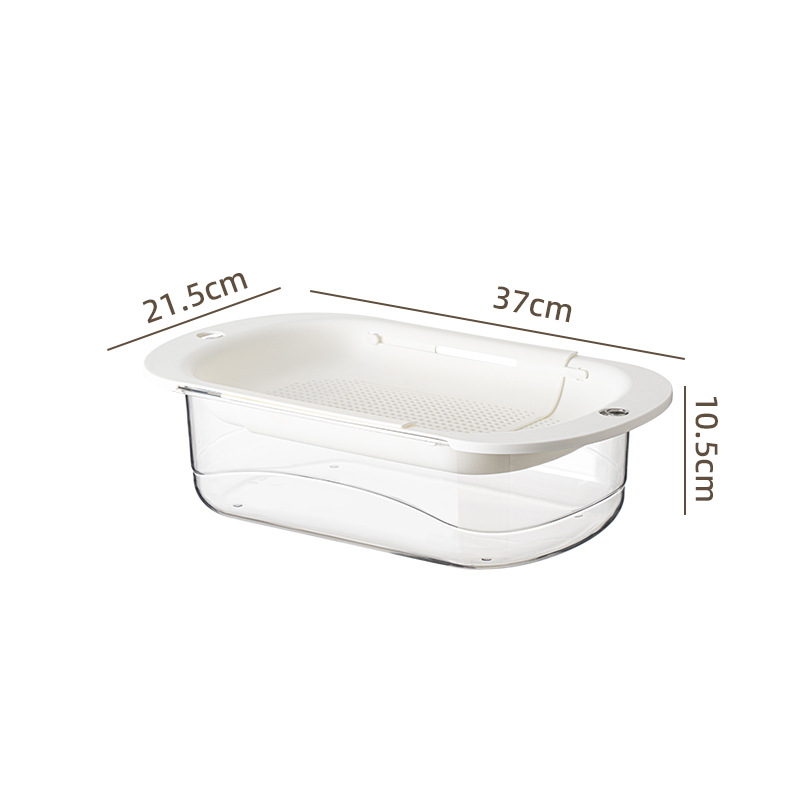 Z91- Double layer drain basket Kitchen vegetable dish tray Dish rack Fruit drain box undefined