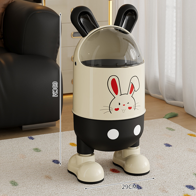 J01-7008-1-2 Creative cartoon flip can high appearance level garbage kitchen living room large multi-functional Application Scenario