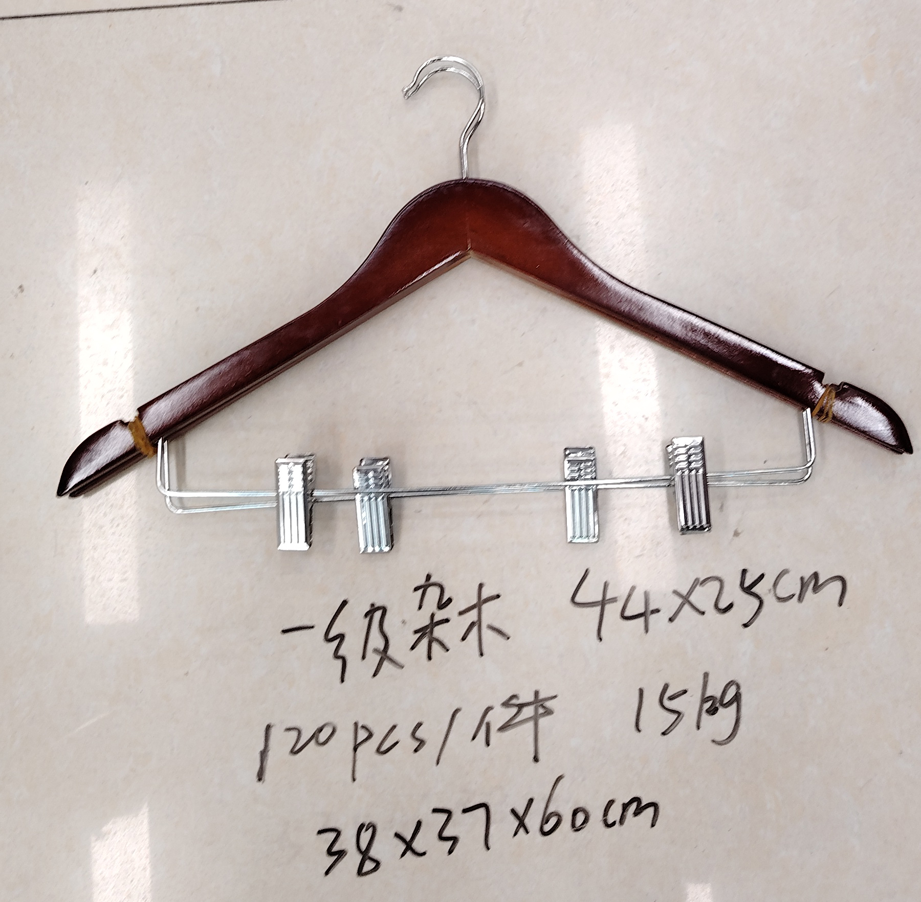 一级杂木平角复古色 44*22cm 衣架 实木衣架批发无痕阳台衣架酒店衣架木衣架详情11