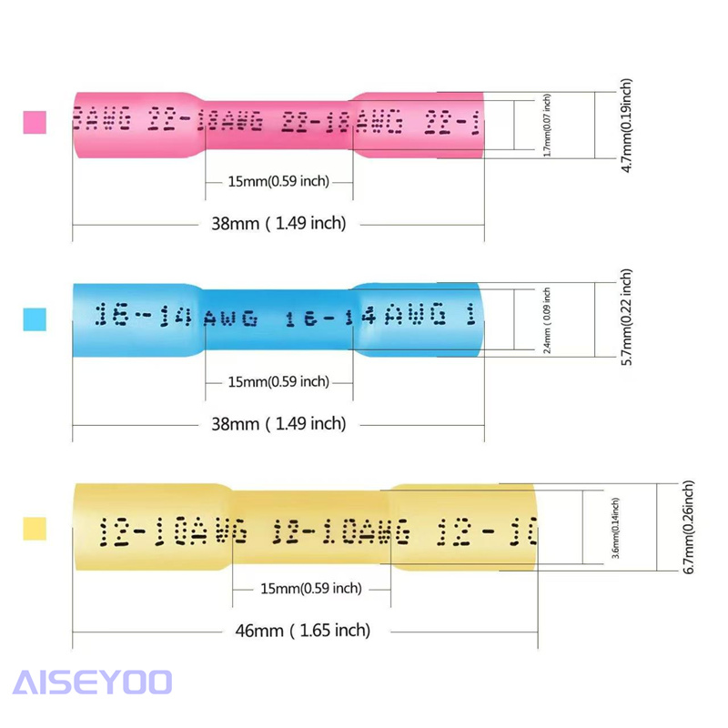 135PCS盒装热收缩防水绝缘快速压接连接器套装 组合盒装防水热缩中接端子 热缩绝缘端子详情图3