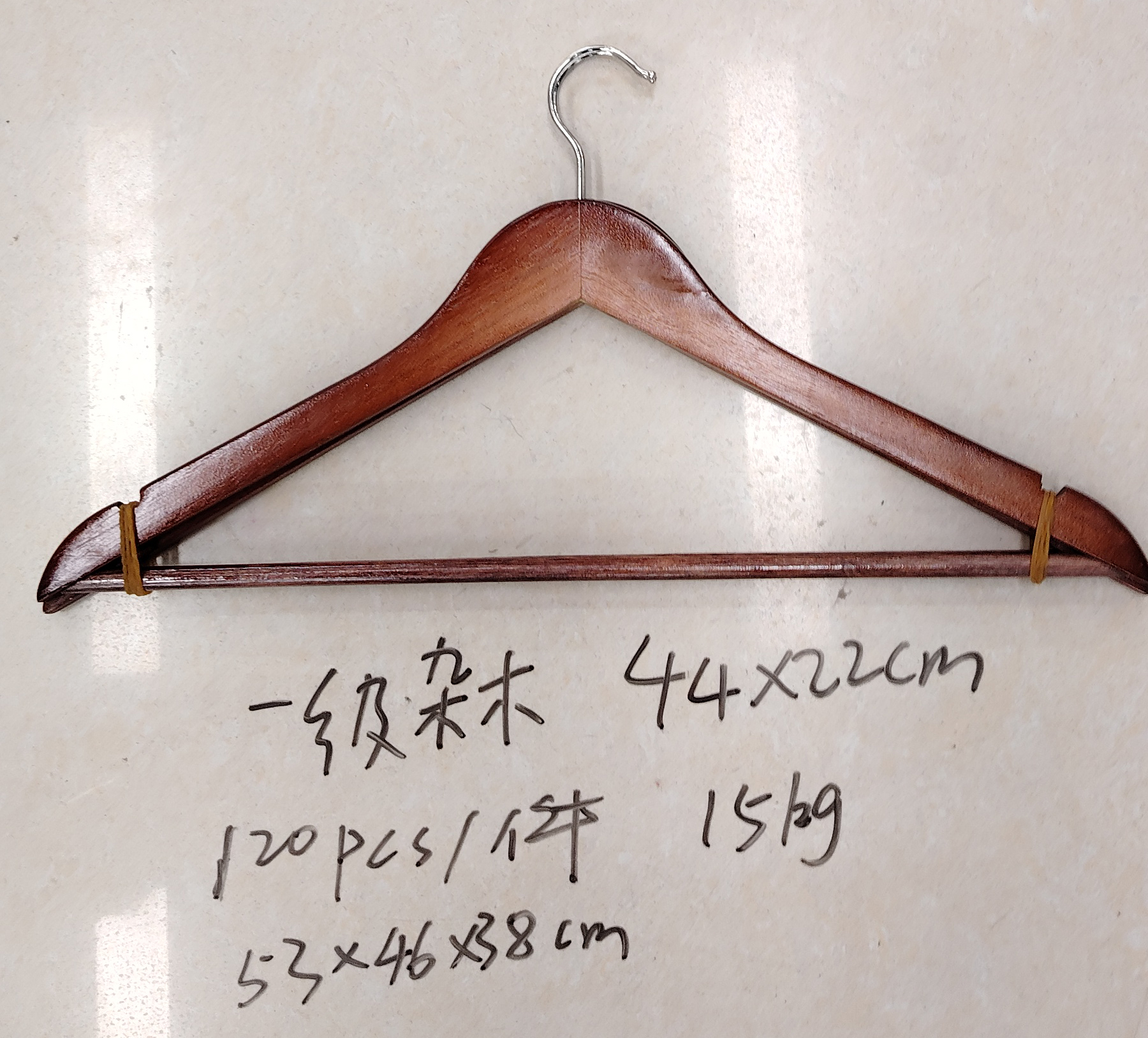 一级杂木平角复古色 44*22cm 衣架 实木衣架批发无痕阳台衣架酒店衣架木衣架详情8