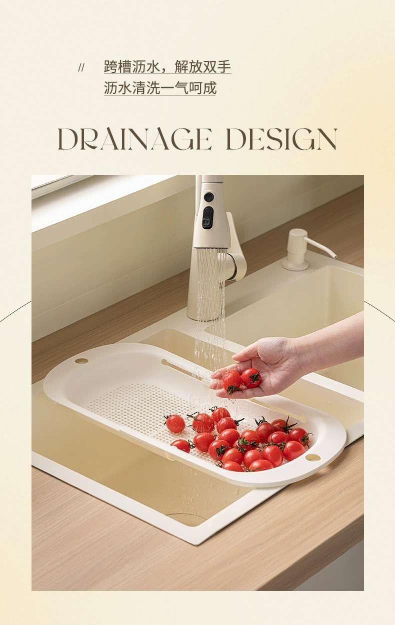 Z91- Double layer drain basket Kitchen vegetable dish tray Dish rack Fruit drain box Specification drawing
