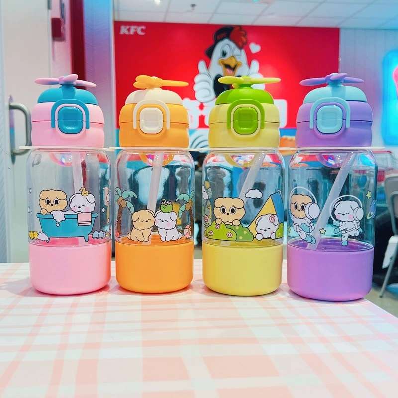 X152-XBD-2021 Children's water cup New portable plastic cup large capacity kettle summer cute straw cup Specification drawing