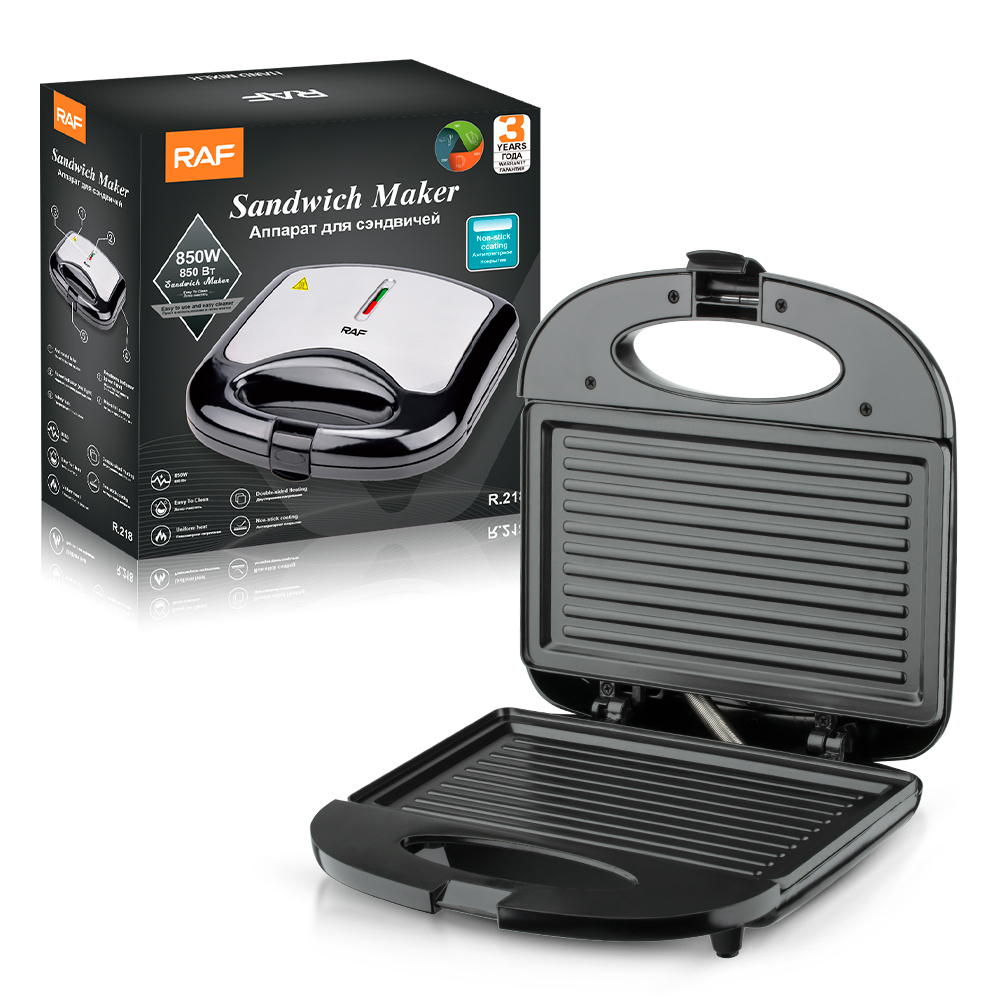 European standard 750W household sandwich maker, double-sided heating breakfast maker, grilling and baking machine R.218 details Picture