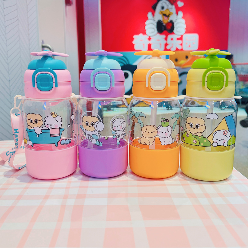 X152-XBD-2021 Children's water cup New portable plastic cup large capacity kettle summer cute straw cup details Picture