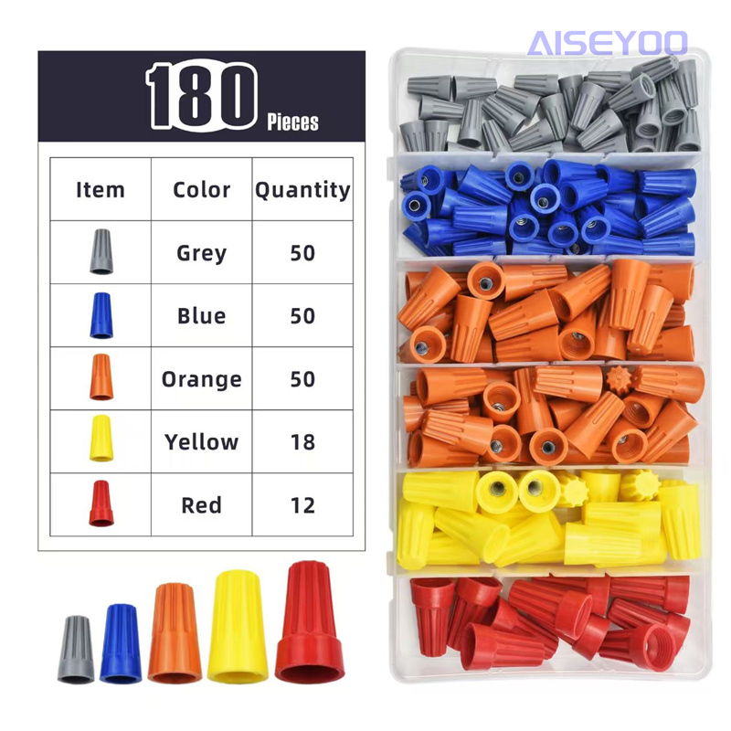 180 pieces of pcs combination set box, screw crimping cap, quick terminal block, spring crimping cap combination pic 2