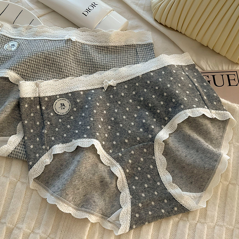 女士内裤/内裤/内裤女士高腰舒适/秘语内裤/蕾丝豹纹拼接内裤细节图