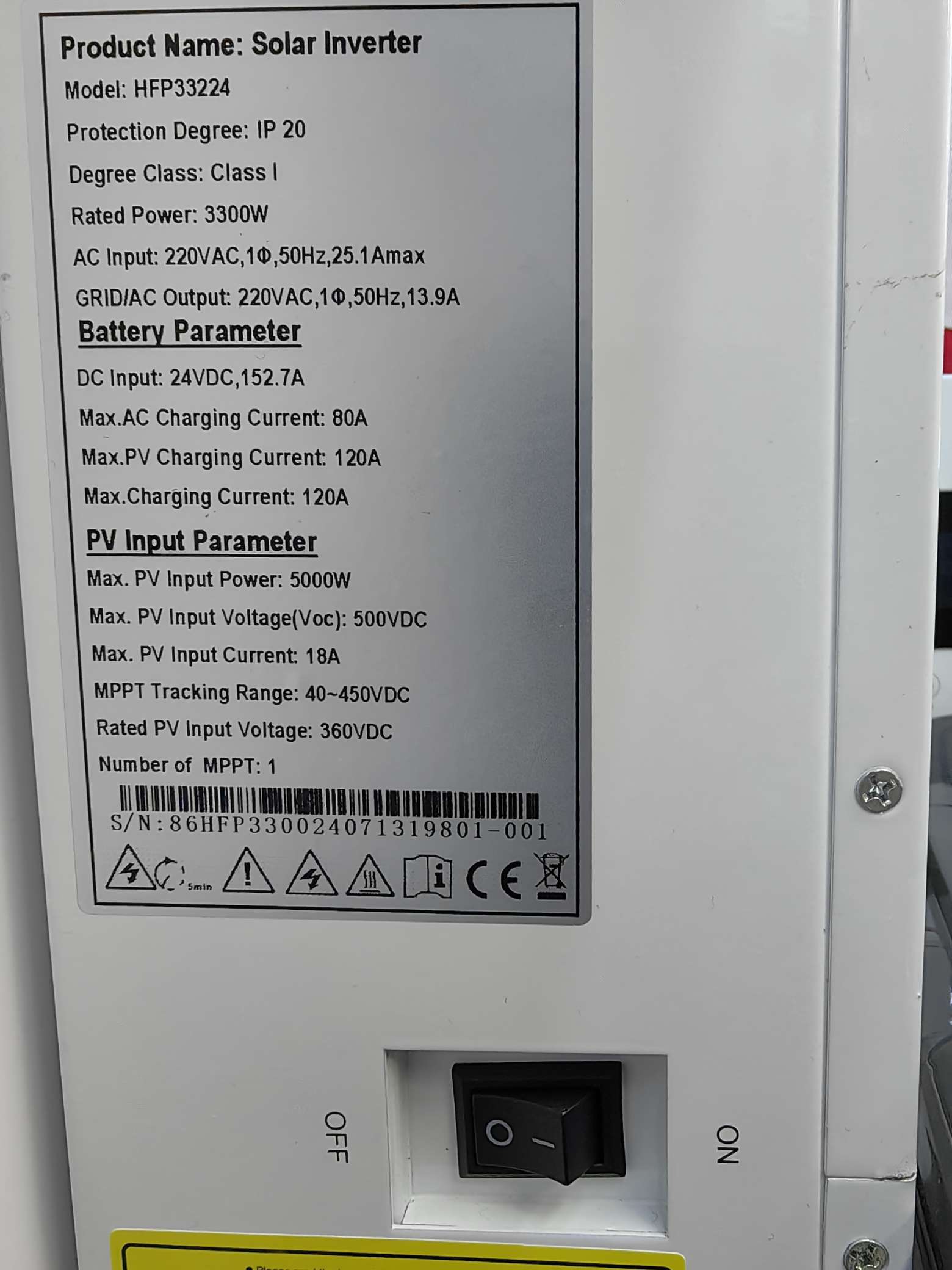 Household inverter controller Grid-off and connected integrated machine 3.3kw 24v (solar hybrid inverter 3.3kw 24v) detail image 2