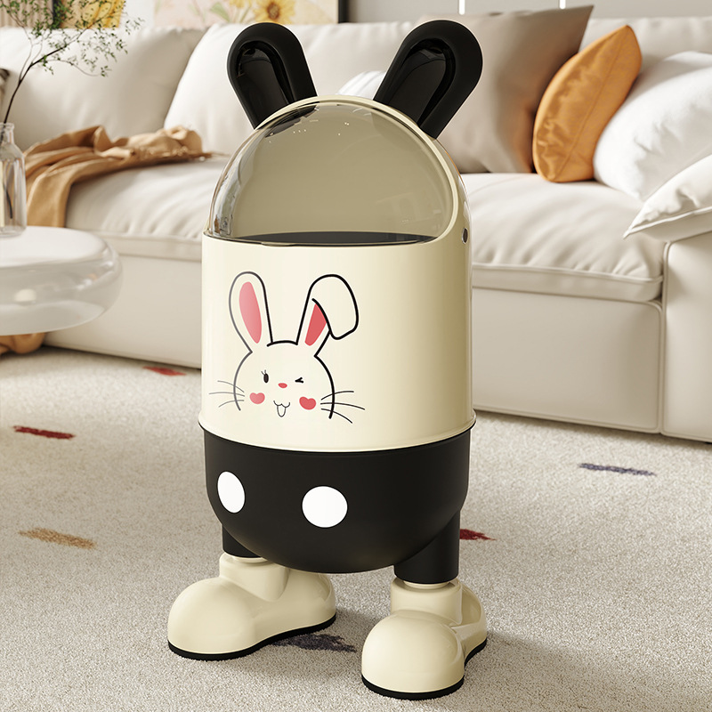J01-7007-1-2 Creative cartoon flip can high appearance level garbage kitchen living room trumpet multi-functional Specification drawing