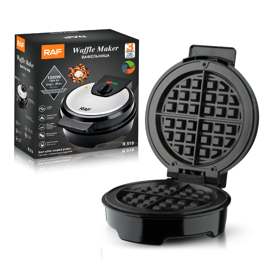 RAF European standard cross-border waffle machine, household double-sided sandwich and muffin light food machine, multi-functional breakfast machine details Picture