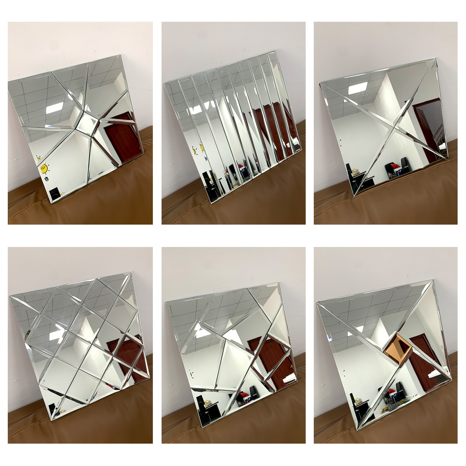 厂家直销玻璃拼镜马赛克玻璃镜面瓷砖磨边墙贴拼图客厅背景墙