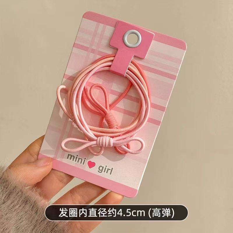 3个装~糖果色蝴蝶结头绳发圈甜美百搭橡皮筋女扎头高级感发绳皮套