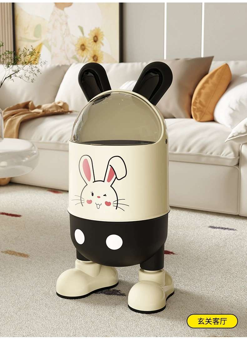 J01-7007-1-2 Creative cartoon flip can high appearance level garbage kitchen living room trumpet multi-functional undefined