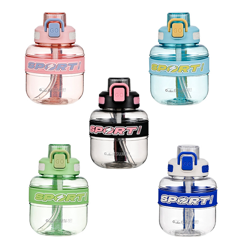 B70-9287 Fashion net celebrity Ton Ton cup Cute colorful fat cup thickened elastic-cap double drink sports straw cup full figure