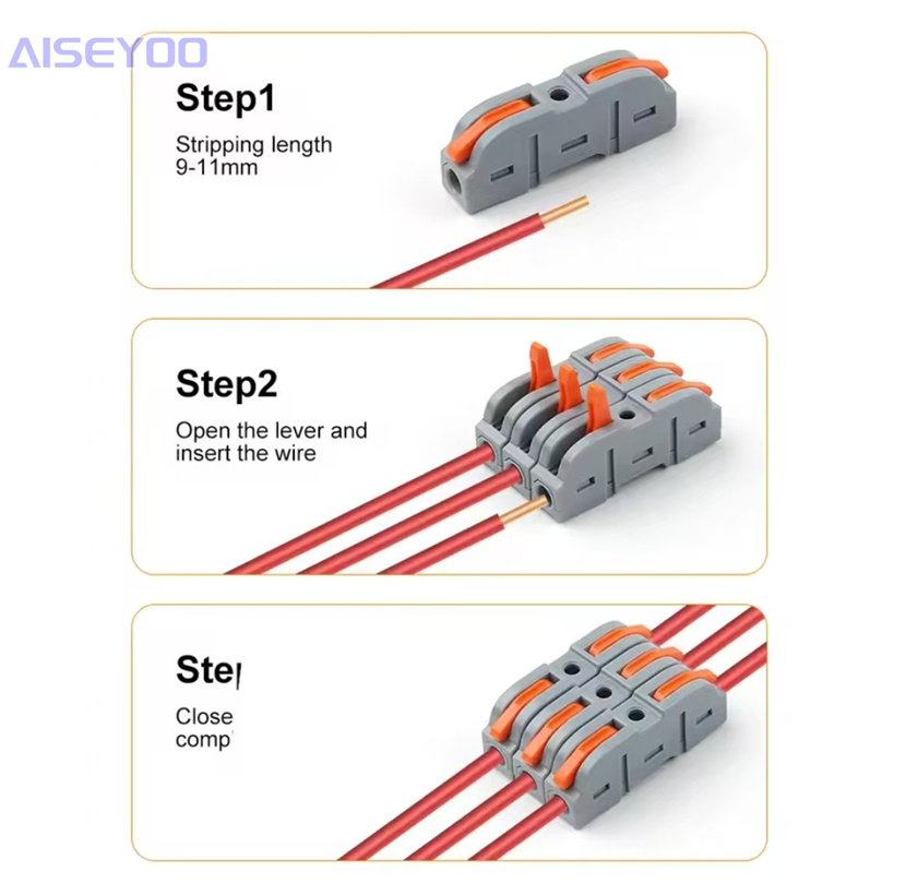 LT-211 Quick terminal block kit, freely spliced one-in-one-out multi-functional pair connector, flexible and hard wire quick connector terminal block Application Scenario