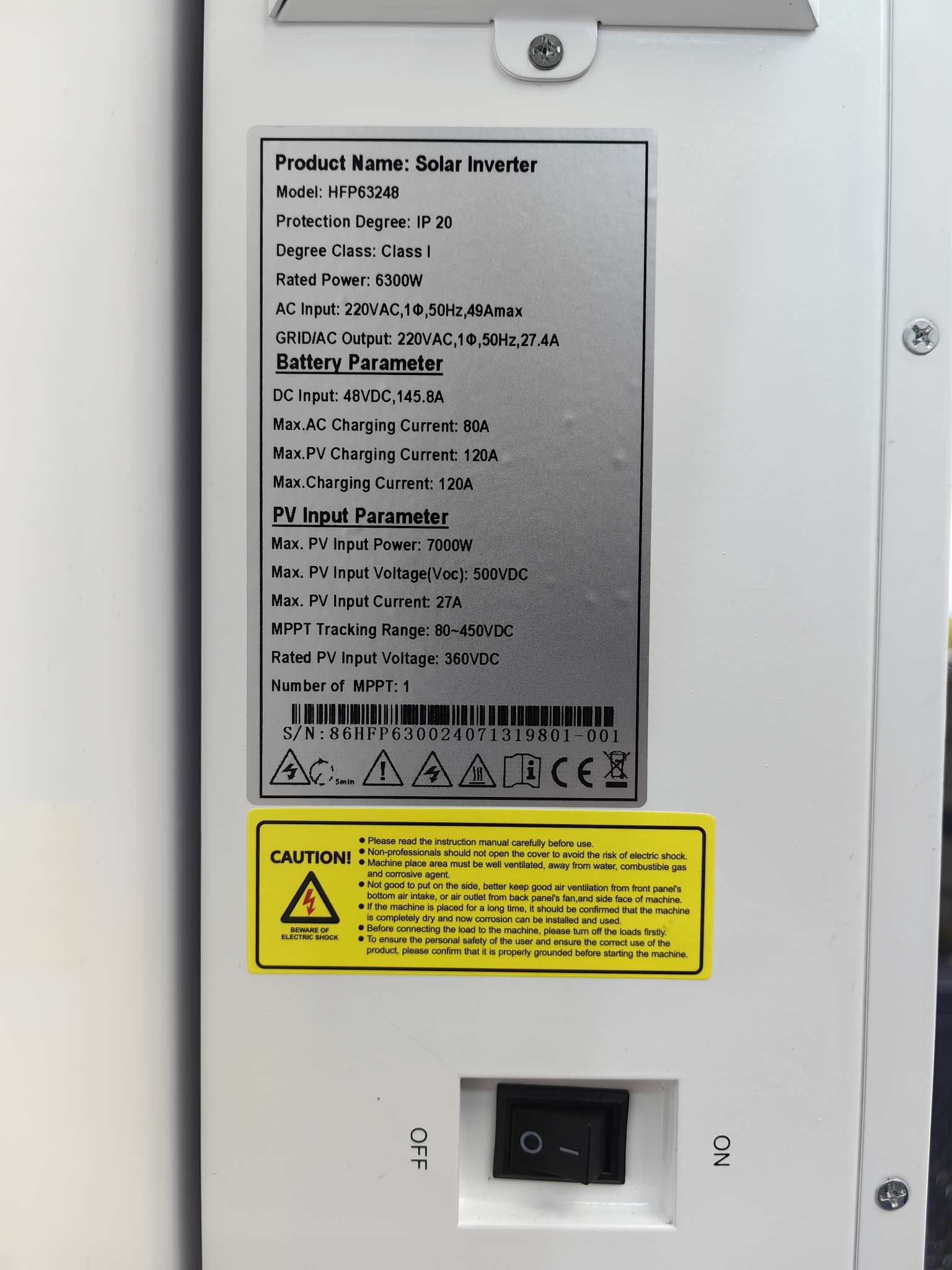 Inversor híbrido 6.3kw 48v (inversor híbrido Solar 6.3kw 48v) detail image 2