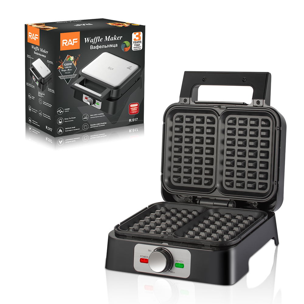 RAF European Standard cross-border home breakfast machine, waffle maker, fully automatic mini double-sided heating electric griddle, light food machine R.517 details Picture