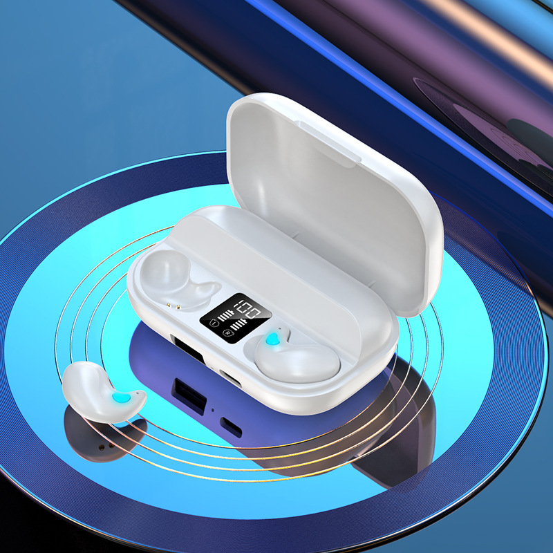 Private mold bestseller X57 Bluetooth headphones for bone conduction sleep, digital display mini noise-cancelling factory wholesale details Picture