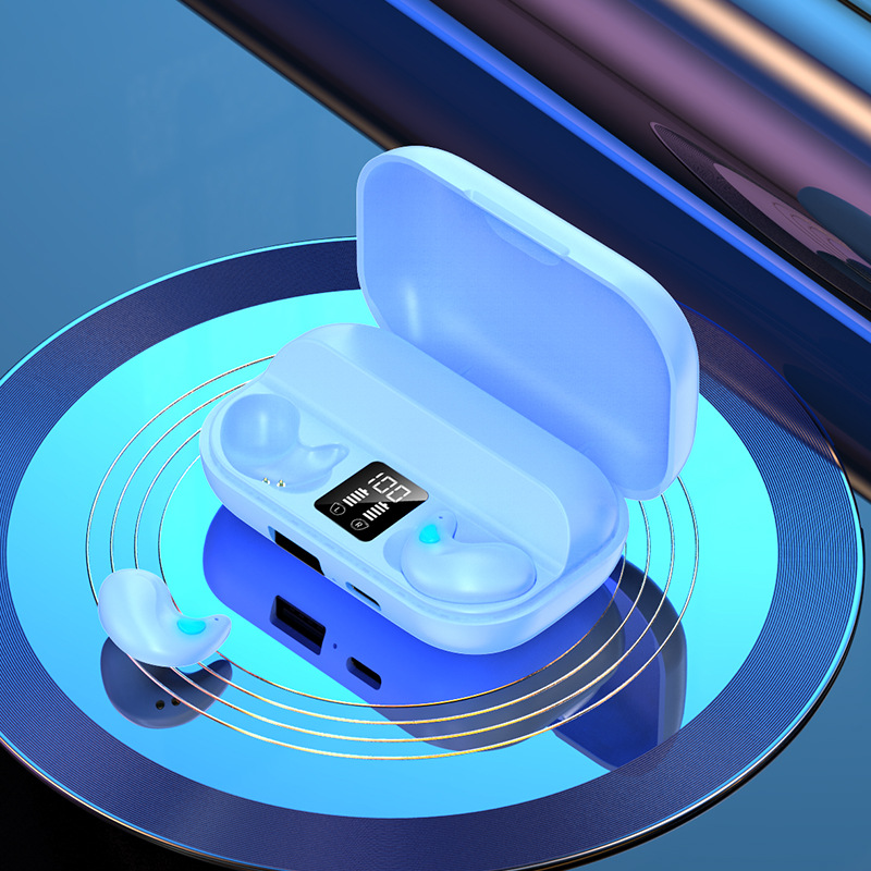 Private mold bestseller X57 Bluetooth headphones for bone conduction sleep, digital display mini noise-cancelling factory wholesale Specification image