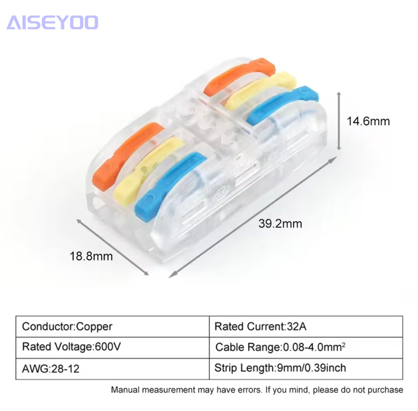 PCT quick-press type terminal block, quick-press type lamp 4-square 4-hole three-in and three-out color transparent electrical measurement hole pic 10
