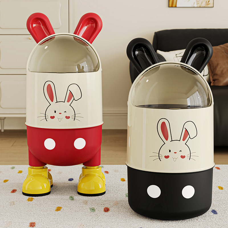 J01-7007-1-2 Creative cartoon flip can high appearance level garbage kitchen living room trumpet multi-functional full figure