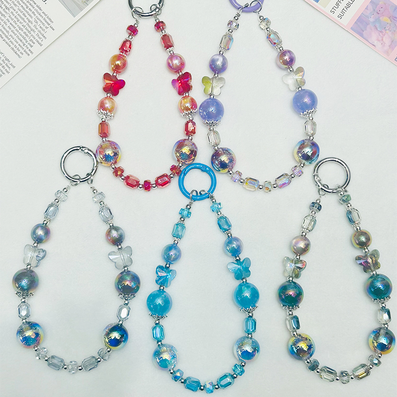 新款手机链挂件包包挂件汽车钥匙挂件串珠手链外贸内销客户洽谈定制工厂