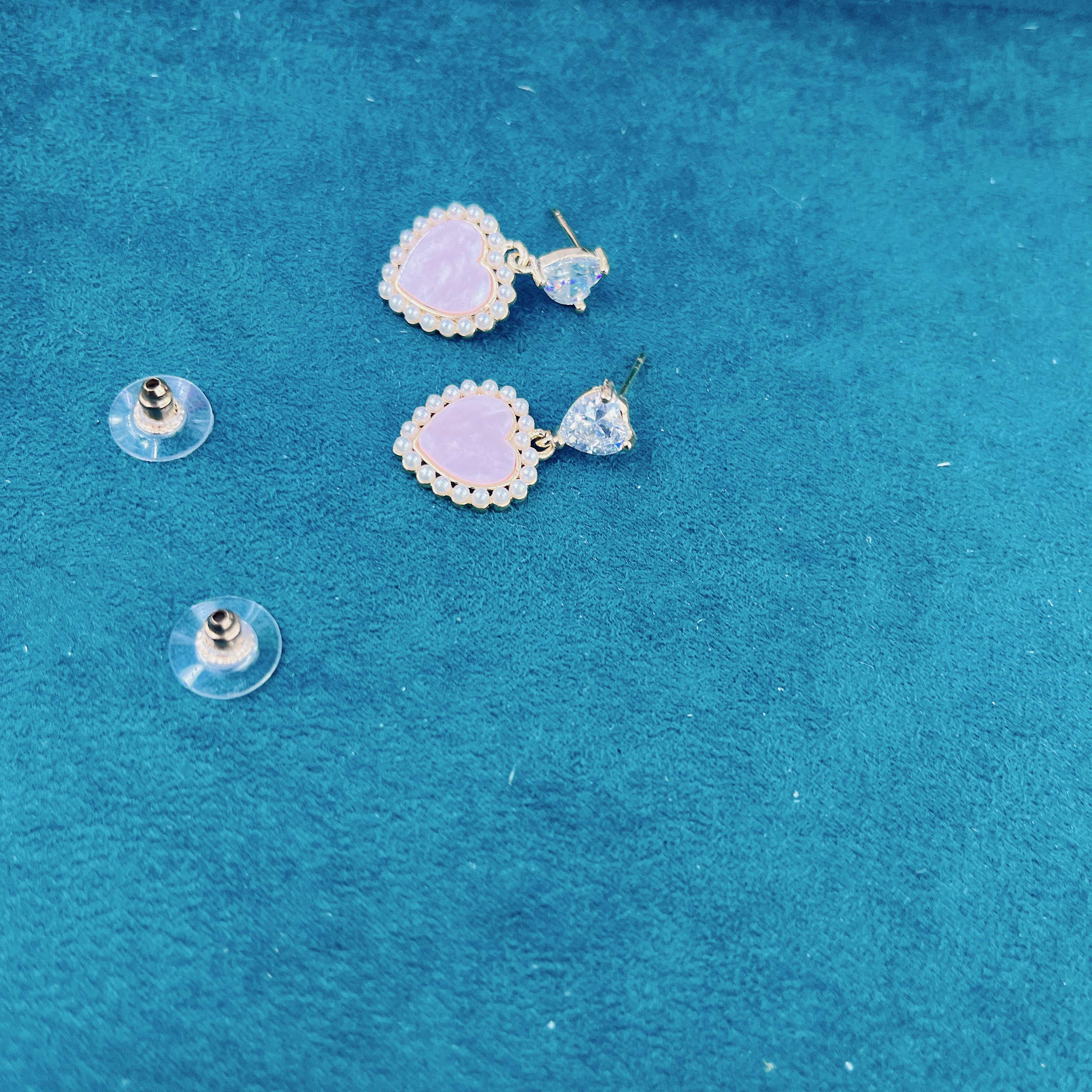 饰品/耳饰/耳环/不锈钢耳环/微镶嵌锆石耳环白底实物图