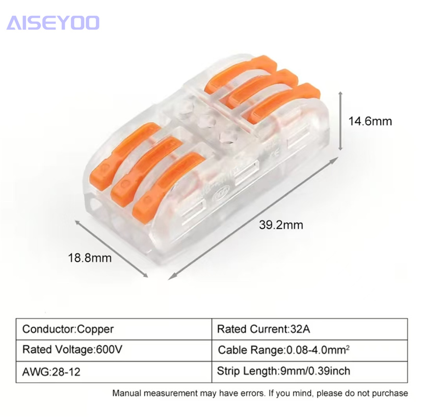 PCT quick-press type terminal block, quick-press type lamp 4-square 4-hole three-in and three-out color transparent electrical measurement hole pic 8