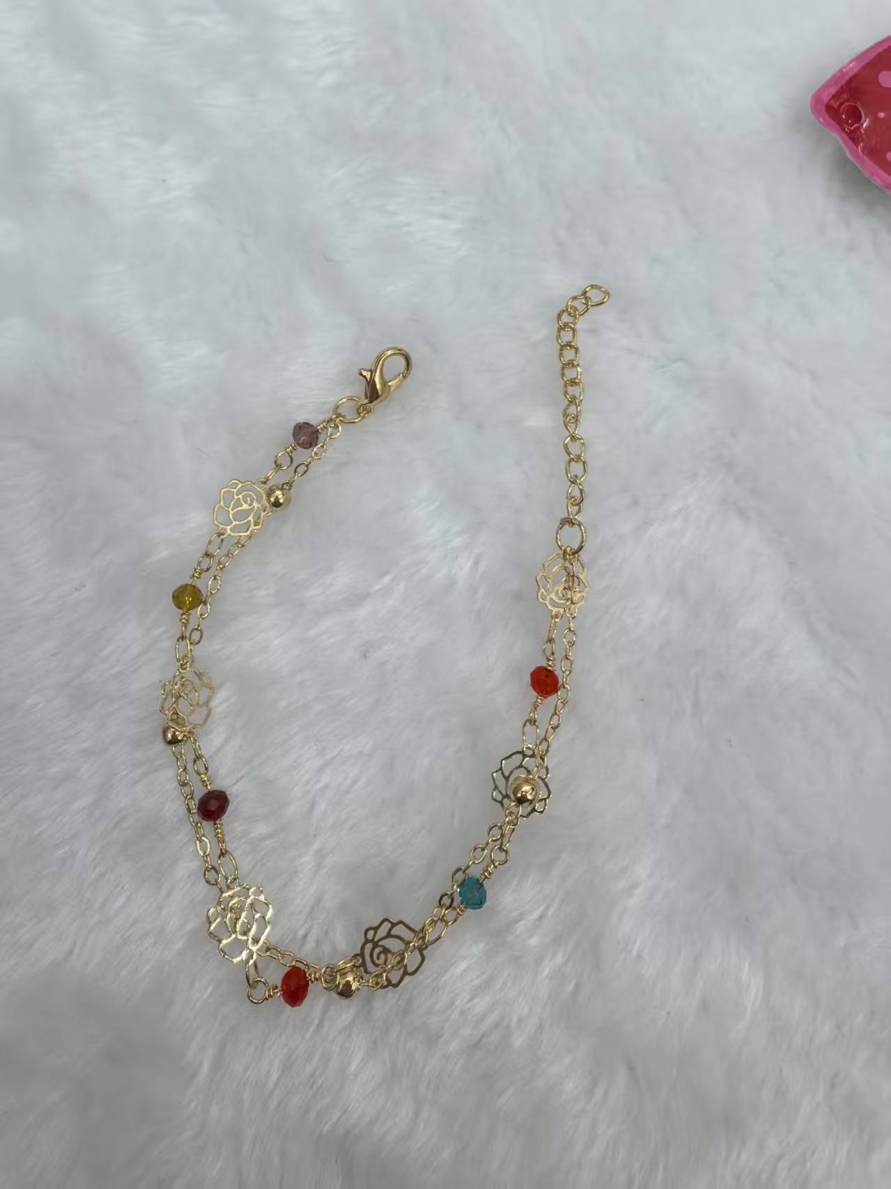 水晶公主风，名媛，手链，，不规则名媛款，手链五色线详情图1