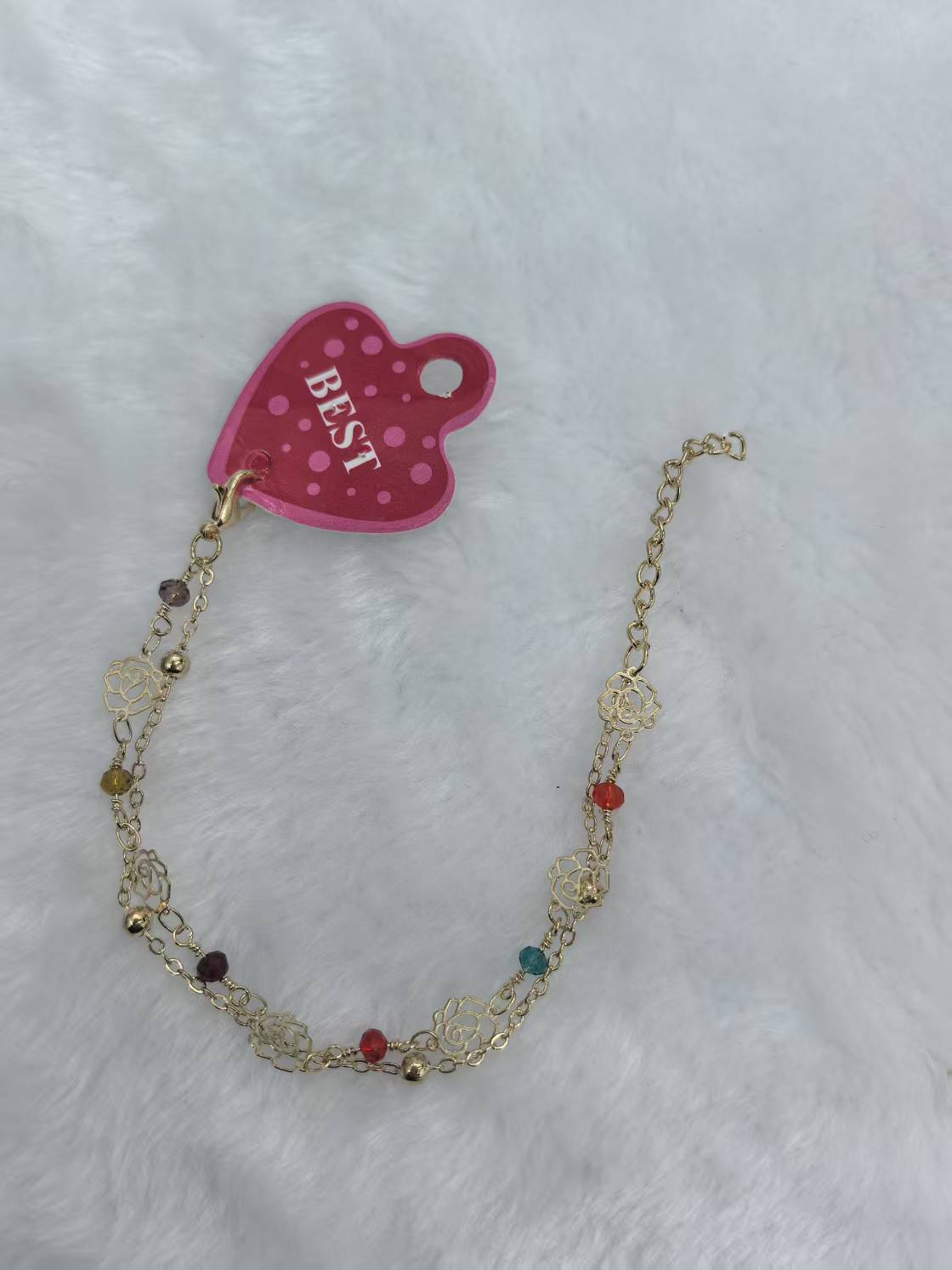 水晶公主风，名媛，手链，，不规则名媛款，手链五色线