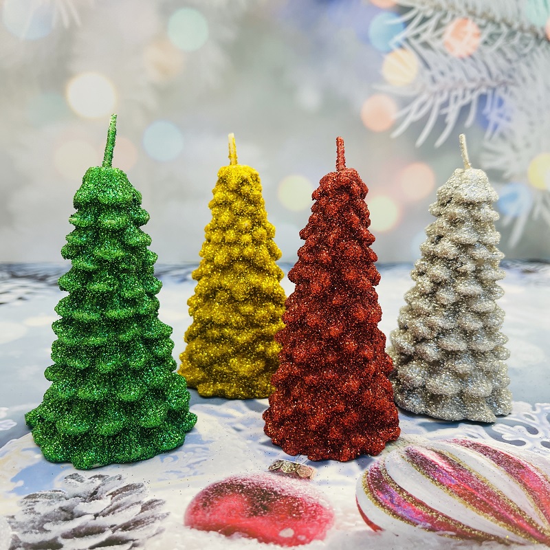 Gold powder Christmas gifts, Christmas tree candles, aromatherapy decorative items, Christmas Eve gifts, souvenirs, Christmas gifts, aromatherapy candles, candles, aromatherapy wax, small candles, aromatherapy soy wax, soy wax candles, aromatherapy candle pic 1