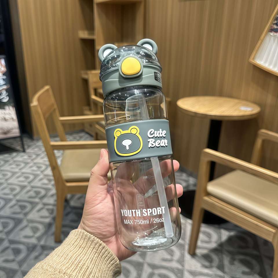X152-XBD-6118 new sports water cup portable male and female children anti-hot outdoor plastic straw cup undefined