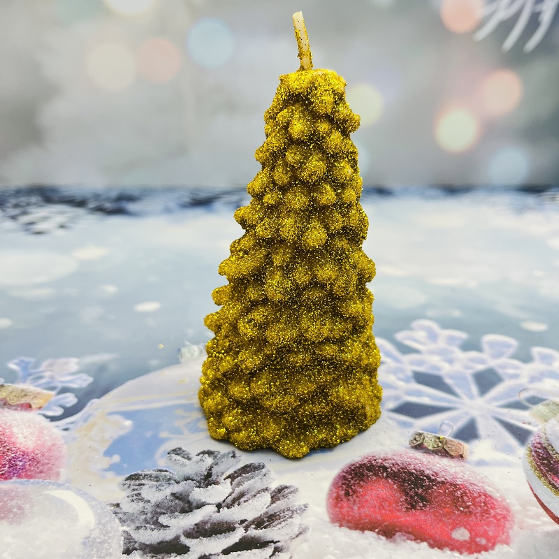 Gold powder Christmas gifts, Christmas tree candles, aromatherapy decorative items, Christmas Eve gifts, souvenirs, Christmas gifts, aromatherapy candles, candles, aromatherapy wax, small candles, aromatherapy soy wax, soy wax candles, aromatherapy candle pic 2