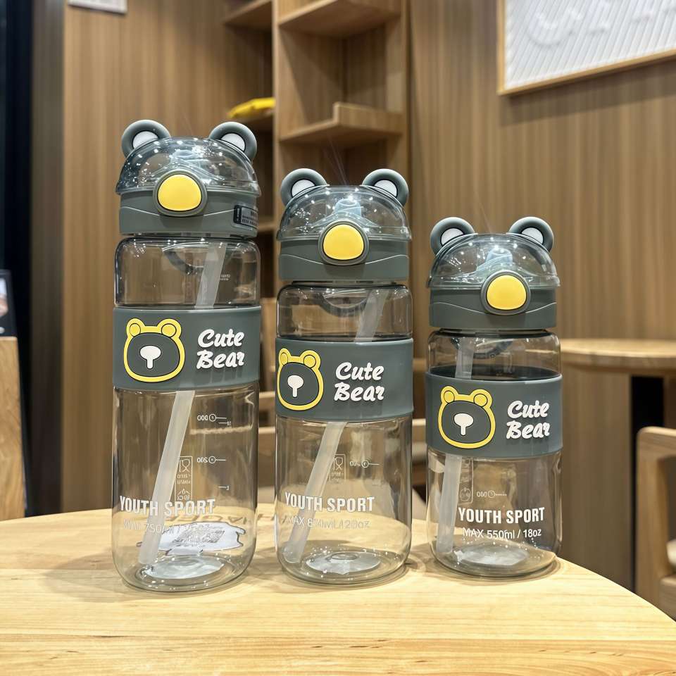 X152-XBD-6118 new sports water cup portable male and female children anti-hot outdoor plastic straw cup undefined