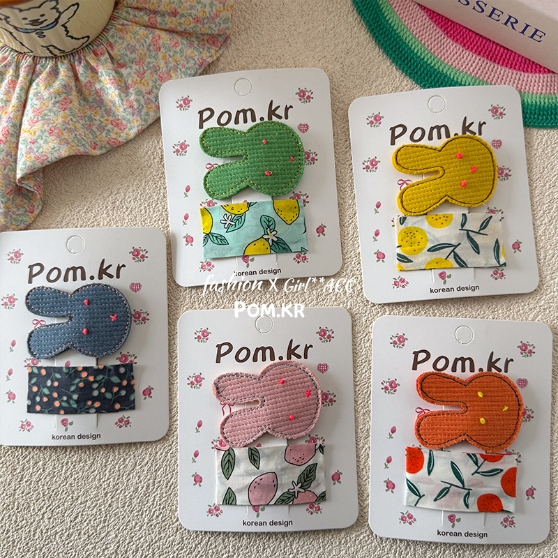 New Spring/Summer 2025 style: Sweet cherry ribbon bow, cute girl, duckbill clip, side bangs clip, cute hair accessory for girls pic 1